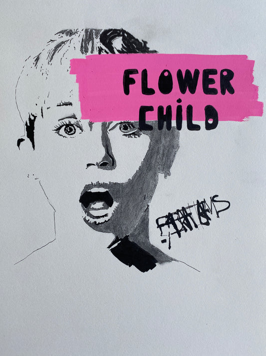 "Flower Child" auf Büttenpapier
