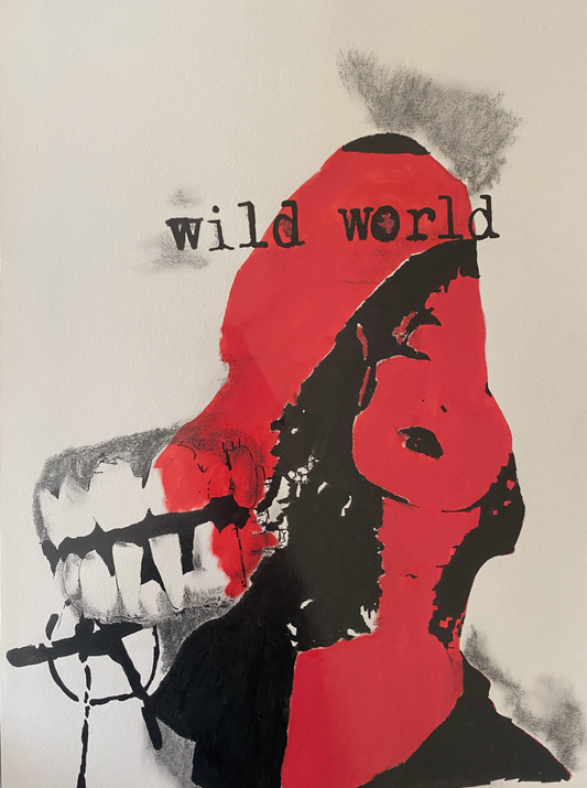 "Wild World" auf Büttenpapier