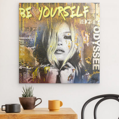 "Kate Moss Be Yourself" auf Metall - XL Edition