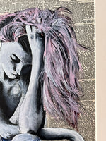 "Pink Hair" auf Relief Metall