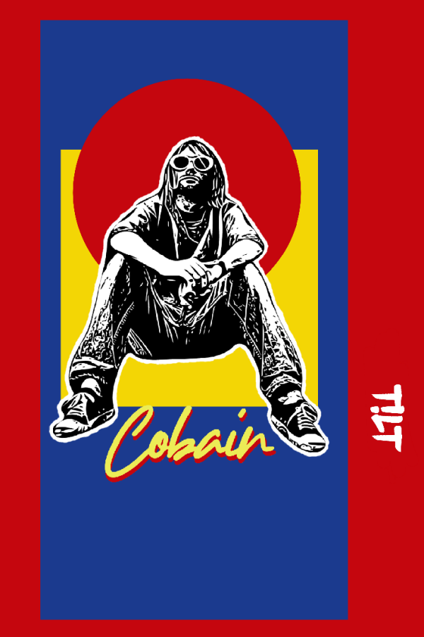 "T!LT rocks Kurt Cobain" on metal
