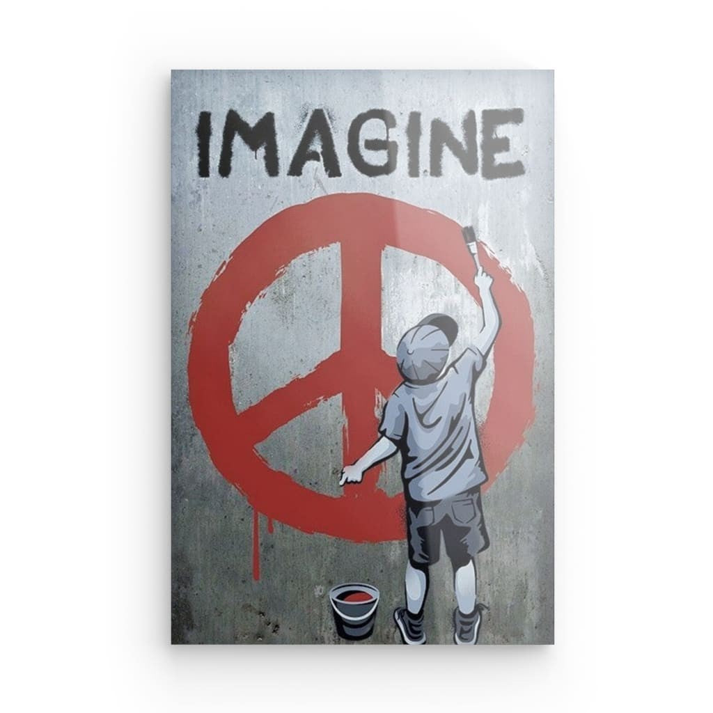 "Imagine Peace" on metal &amp; acrylic glass