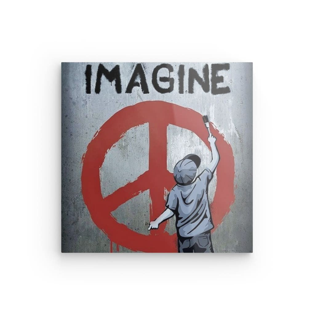 "Imagine Peace" on metal &amp; acrylic glass