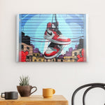 "Sneaker 2" on metal &amp; acrylic glass