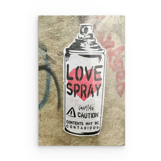 "Spray Love" auf Acrylglas